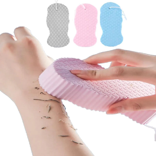 3 Pcs Exfoliating Bath Sponge3D Super Soft Exfoliating Bath SpongeExfoliating Sponge Remover Dead Skin for Adults Children and WomenReusable(Blue+Pink+Gray)